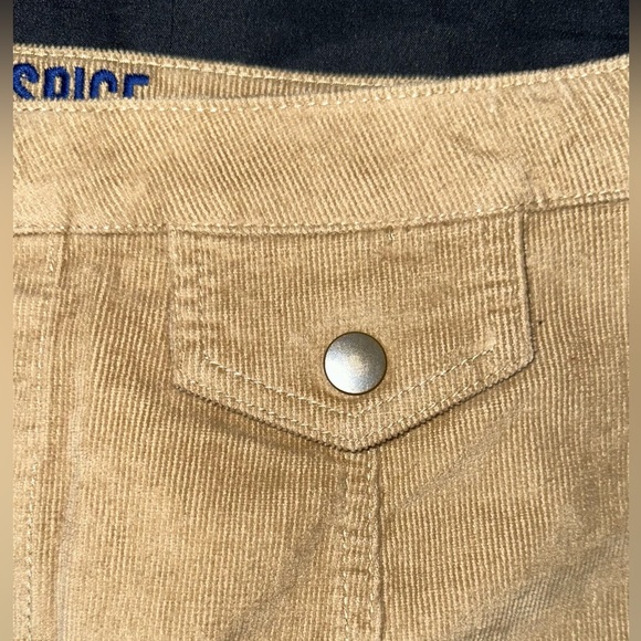 Blue Spice - Corduroy Button Front Open Mini Skirt - Size 7 - Picture 3 of 5